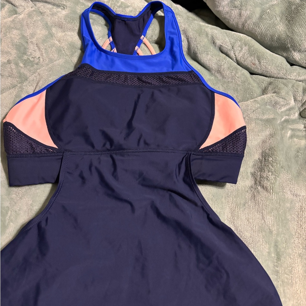 Athleta Blue and Pink Athletic swimming top tankini#2